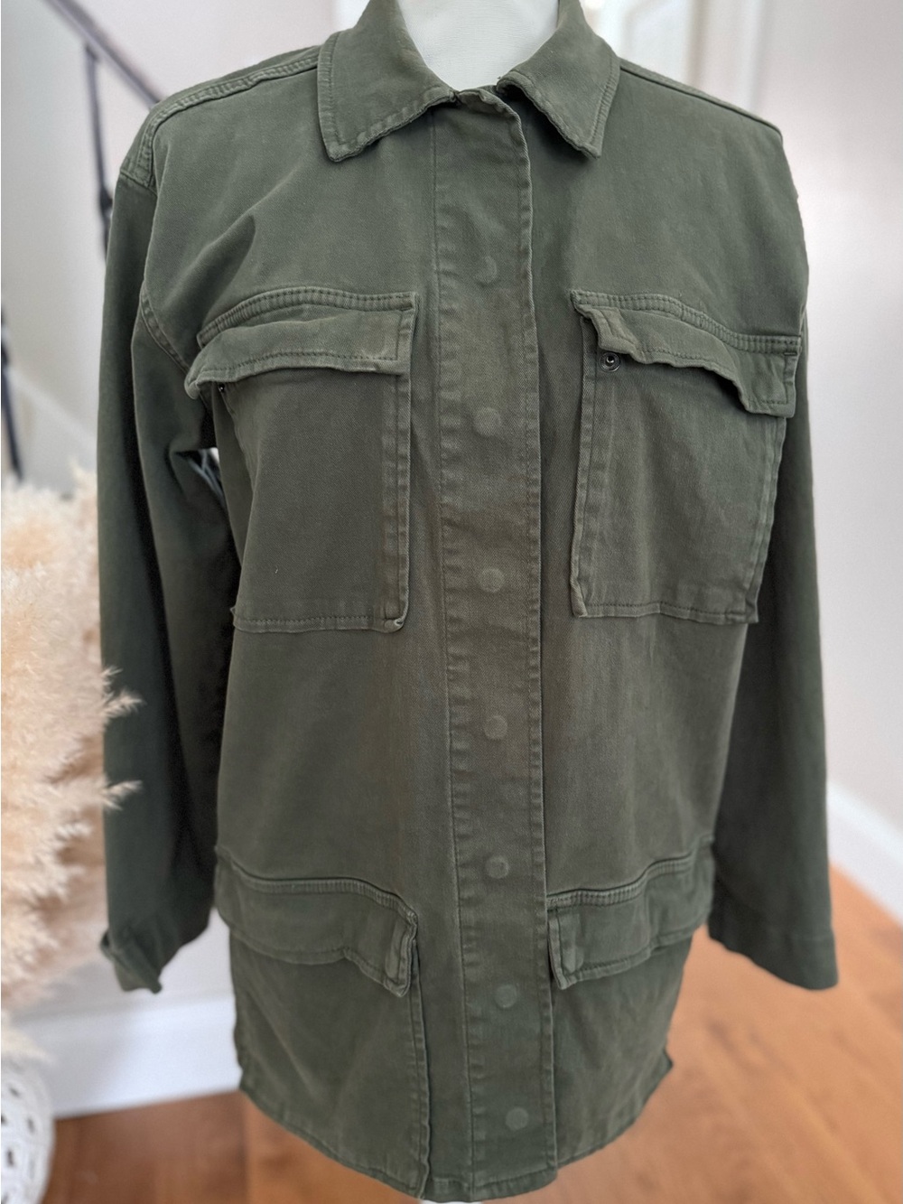 Good American Olive Utility Jacket